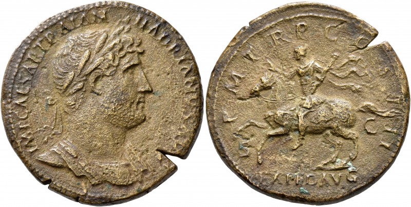 Hadrian, 117-138. Sestertius (Orichalcum, 33 mm, 22.88 g, 6 h), Rome, 121-123. I...