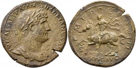 Hadrian, 117-138. Sestertius (Orichalcum, 33 mm, 22.88 g, 6 h), Rome, 121-123. IMP CAESAR TRAIAN HADRIANVS AVG Laureate and cuirassed bust of Hadrian ...