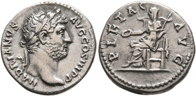 Hadrian, 117-138. Denarius (Silver, 18 mm, 3.30 g, 7 h), Rome, circa 130. HADRIA...