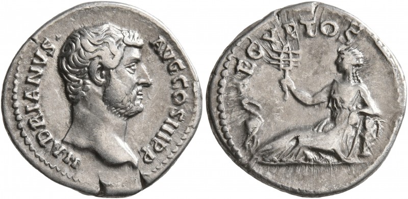 Hadrian, 117-138. Denarius (Silver, 18 mm, 2.85 g, 6 h), Rome, circa 130-133. HA...