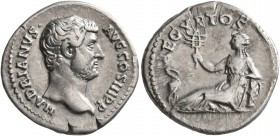 Hadrian, 117-138. Denarius (Silver, 18 mm, 2.85 g, 6 h), Rome, circa 130-133. HADRIANVS AVG COS III P P Bare head of Hadrian to right. Rev. AEGYPTOS E...