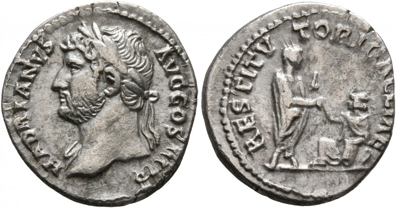Hadrian, 117-138. Denarius (Silver, 18 mm, 3.13 g, 5 h), Rome, circa 130-133. HA...