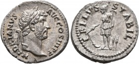 Hadrian, 117-138. Denarius (Silver, 18 mm, 3.49 g, 7 h), Rome, circa mid 130s. HADRIANVS AVG COS III P P Laureate head of Hadrian to right. Rev. TELLV...