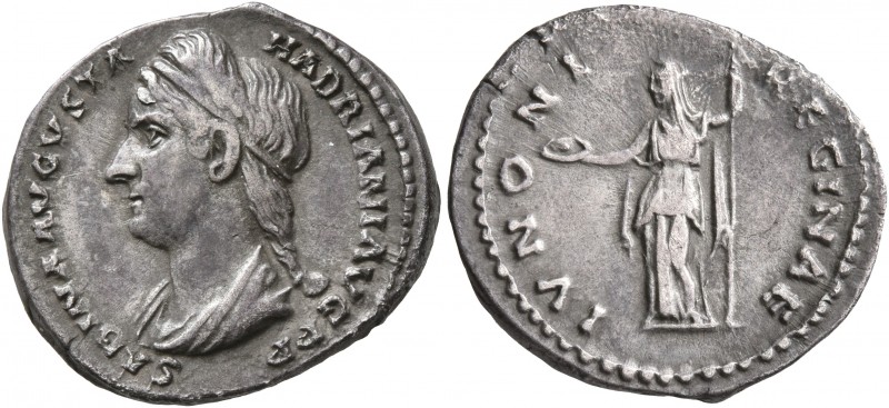 Sabina, Augusta, 128-136/7. Denarius (Silver, 18 mm, 3.01 g, 7 h), Rome. SABINA ...