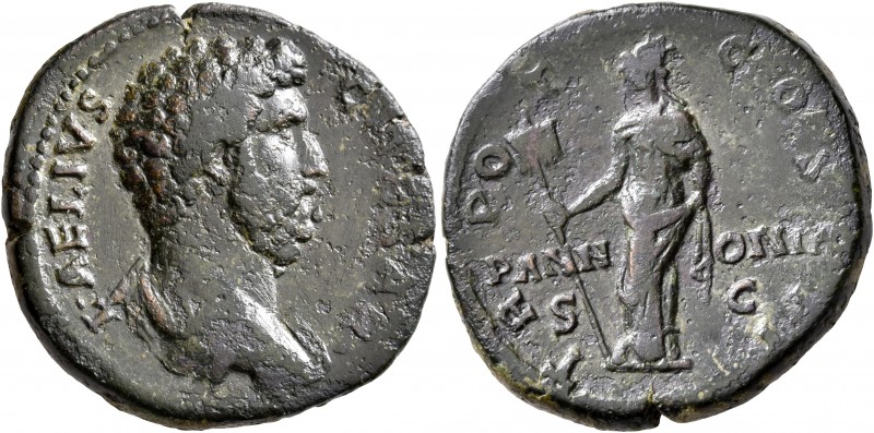 Aelius, Caesar, 136-138. Dupondius (Orichalcum, 28 mm, 15.31 g, 7 h), 137. L AEL...