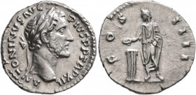 Antoninus Pius, 138-161. Denarius (Silver, 19 mm, 3.39 g, 6 h), Rome, 148-149. ANTONINVS AVG PIVS P P TR P XII Laureate head of Antoninus Pius to righ...