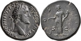 Antoninus Pius, 138-161. Sestertius (Orichalcum, 32 mm, 29.22 g, 1 h), Rome, 148-149. ANTONINVS AVG PIVS P P TR P XII Laureate head of Antoninus Pius ...
