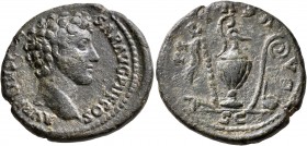 Marcus Aurelius, as Caesar, 139-161. As (Copper, 27 mm, 11.44 g, 12 h), Rome, 140-144. AVRELIVS CAESAR AVG PII F COS Bare head of Marcus Aurelius to r...