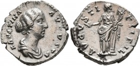 Faustina Junior, Augusta, 147-175. Denarius (Silver, 17 mm, 3.25 g, 7 h), Rome. FAVSTINA AVGVSTI Draped bust of Faustina Junior to right. Rev. AVGVSTI...