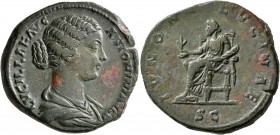 Lucilla, Augusta, 164-182. Sestertius (Orichalcum, 31 mm, 24.56 g, 6 h), Rome, 163-164. LVCILLAE AVG ANTONINI AVG F Draped bust of Lucilla to right. R...