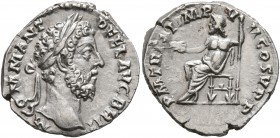 Commodus, 177-192. Denarius (Silver, 18 mm, 3.28 g, 6 h), Rome, 186. M COMM ANT P FEL AVG BRIT Laureate head of Commodus to right. Rev. P M TR P XI IM...