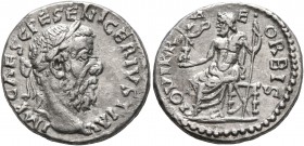 Pescennius Niger, 193-194. Denarius (Silver, 17 mm, 3.00 g, 12 h), Antiochia. IMP CAES C PESE (sic!) NIGER IVSI AV Laureate head of Pescennius Niger t...