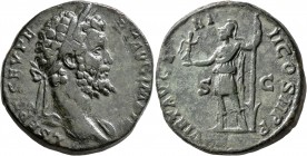 Septimius Severus, 193-211. Sestertius (Orichalcum, 31 mm, 27.80 g, 12 h), Rome, 194. L SEPT SEV PERT AVG IMP III Laureate head of Septimius Severus t...