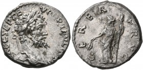 Septimius Severus, 193-211. Denarius (Silver, 17 mm, 3.88 g, 1 h), Emesa, 194-195. IMP CAE SEP SEV PERT AVG COS II Laureate head of Septimius Severus ...