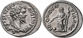 Septimius Severus, 193-211. Denarius (Silver, 20 mm, 3.40 g, 11 h), Laodicea, 196-197. L SEPT SEV PERT AVG IMP VIII Laureate head of Septimius Severus...