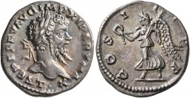 Septimius Severus, 193-211. Denarius (Silver, 19 mm, 2.76 g, 6 h), Laodicea, 198-202. L SEPT SEV AVG IMP XI PART MAX Laureate head of Septimius Severu...