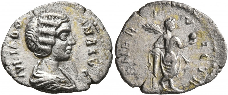 Julia Domna, Augusta, 193-217. Denarius (Silver, 20 mm, 2.51 g, 1 h), Alexandria...