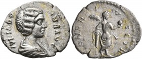 Julia Domna, Augusta, 193-217. Denarius (Silver, 20 mm, 2.51 g, 1 h), Alexandria, 198-200. IVLIA DOMNA AVG Draped bust of Julia Domna to right. Rev. V...