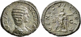 Julia Domna, Augusta, 193-217. As (Copper, 27 mm, 11.38 g, 12 h), Rome, circa 207-211. IVLIA AVGVSTA Draped bust of Julia Domna to right. Rev. VENVS V...