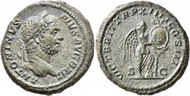 Caracalla, 198-217. As (Copper, 27 mm, 12.29 g, 1 h), Rome, 211. ANTONINVS PIVS AVG BRIT Laureate head of Caracalla to right. Rev. VICT BRIT TR P XIII...
