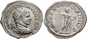 Caracalla, 198-217. Antoninianus (Silver, 23 mm, 5.28 g, 7 h), Rome, 216. ANTONINVS PIVS AVG GERM Radiate, draped and cuirassed bust of Caracalla to r...