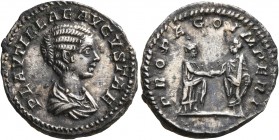 Plautilla, Augusta, 202-205. Denarius (Silver, 19 mm, 3.13 g, 7 h), Rome. PLAVTILLAE AVGVSTAE Draped bust of Plautilla to right. Rev. PROPAGO IMPERI P...