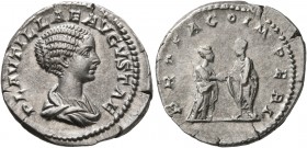 Plautilla, Augusta, 202-205. Denarius (Silver, 19 mm, 3.49 g, 7 h), Rome. PLAVTILLAE AVGVSTAE Draped bust of Plautilla to right. Rev. PROPAGO IMPERI P...