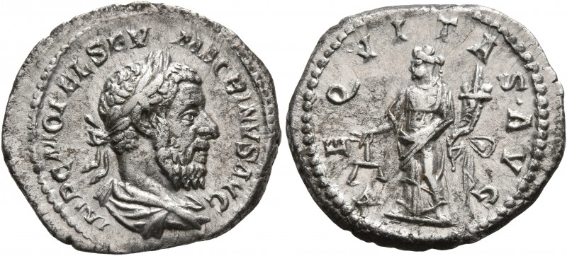 Macrinus, 217-218. Denarius (Silver, 20 mm, 3.54 g, 7 h), Rome, March-June 218. ...