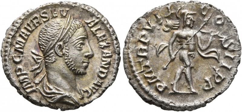 Severus Alexander, 222-235. Denarius (Silver, 19 mm, 2.53 g, 1 h), Rome, 228. IM...