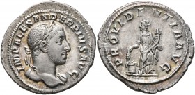 Severus Alexander, 222-235. Denarius (Silver, 20 mm, 2.93 g, 7 h), Rome, 232. IMP ALEXANDER PIVS AVG Laureate head of Severus Alexander to right, with...