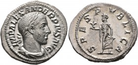 Severus Alexander, 222-235. Denarius (Silver, 21 mm, 3.08 g, 7 h), Rome, 232. IMP ALEXANDER PIVS AVG Laureate and draped bust of Severus Alexander to ...