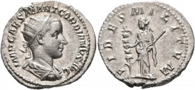 Gordian III, 238-244. Antoninianus (Silver, 22 mm, 4.34 g, 7 h), Rome, 238. IMP CAES M ANT GORDIANVS AVG Radiate, draped and cuirassed bust of Gordian...