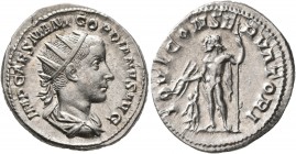 Gordian III, 238-244. Antoninianus (Silver, 22 mm, 4.78 g, 1 h), Rome, 238-239. IMP CAES M ANT GORDIANVS AVG Radiate, draped and cuirassed bust of Gor...