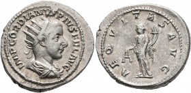 Gordian III, 238-244. Antoninianus (Silver, 23 mm, 5.88 g, 7 h), Rome, 239-240. IMP GORDIANVS PIVS FEL AVG Radiate, draped and cuirassed bust of Gordi...