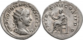 Gordian III, 238-244. Antoninianus (Silver, 22 mm, 3.39 g, 12 h), Rome, 241-243. IMP GORDIANVS PIVS FEL AVG Radiate, draped and cuirassed bust of Gord...