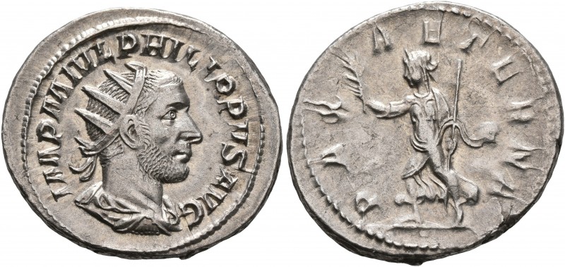 Philip I, 244-249. Antoninianus (Silver, 24 mm, 4.78 g, 12 h), Rome, 244. IMP M ...