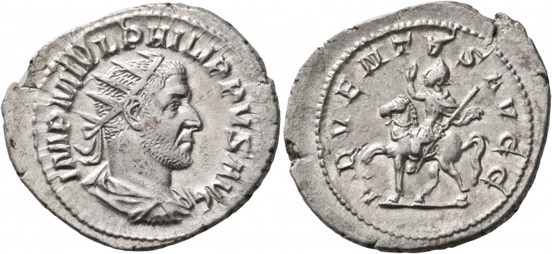 Philip I, 244-249. Antoninianus (Silver, 26 mm, 4.78 g, 2 h), Rome, 244-247. IMP...