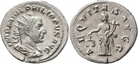 Philip I, 244-249. Antoninianus (Silver, 23 mm, 3.72 g, 12 h), Rome, 247-249. IMP M IVL PHILIPPVS AVG Radiate, draped and cuirassed bust of Philip I t...