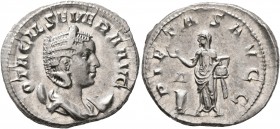 Otacilia Severa, Augusta, 244-249. Antoninianus (Silver, 23 mm, 4.88 g, 1 h), Rome, 248. OTACIL SEVERA AVG Diademed and draped bust of Otacilia Severa...
