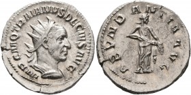 Trajan Decius, 249-251. Antoninianus (Silver, 23 mm, 4.42 g, 7 h), Rome. IMP C M Q TRAIANVS DECIVS AVG Radiate and cuirassed bust of Trajan Decius to ...