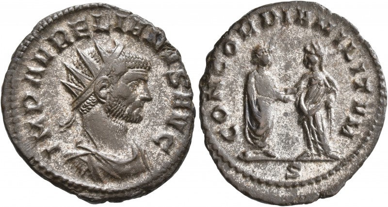 Aurelian, 270-275. Antoninianus (Silvered bronze, 22 mm, 3.19 g, 1 h), Mediolanu...