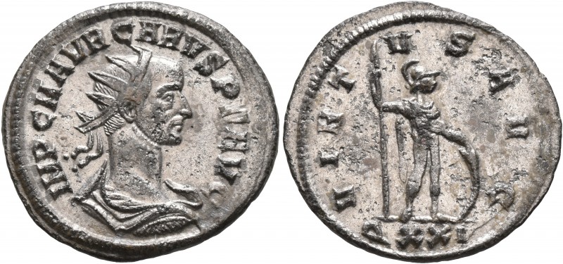 Carus, 282-283. Antoninianus (Silvered bronze, 23 mm, 3.14 g, 6 h), Ticinum. IMP...