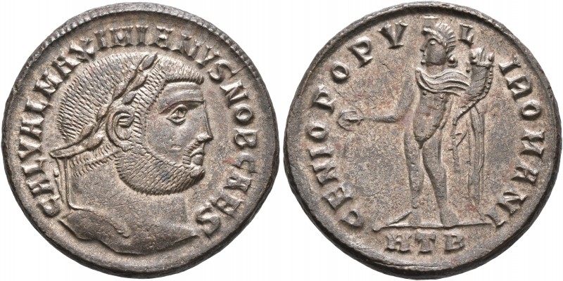 Galerius, as Caesar, 293-305. Follis (Silvered bronze, 27 mm, 10.47 g, 12 h), He...