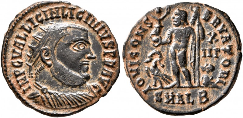 Licinius I, 308-324. Follis (Bronze, 19 mm, 3.00 g, 11 h), Alexandria, 321-324. ...