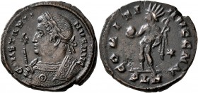 Constantine I, 307/310-337. Follis (Bronze, 23 mm, 5.00 g, 6 h), Londinium, 311-312. CONSTANTI-NVS AVG Laureate and cuirassed bust of Constantine I to...