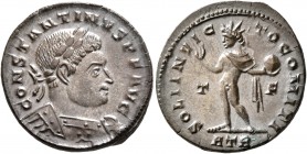 Constantine I, 307/310-337. Follis (Bronze, 20 mm, 3.19 g, 7 h), Treveri, 316. CONSTANTINVS P F AVG Laureate and cuirassed bust of Constantine I to ri...