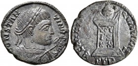 Constantine I, 307/310-337. Follis (Bronze, 19 mm, 2.32 g, 7 h), a contemporary imitation of an issue from Treveri, after 321. CONSTAN-TINVS AVG Laure...