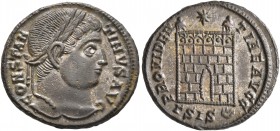 Constantine I, 307/310-337. Follis (Silvered bronze, 19 mm, 3.18 g, 6 h), Siscia, 328-329. CONSTAN-TINVS AVG Laureate head of Constantine I to right. ...