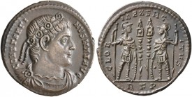 Constantine I, 307/310-337. Follis (Bronze, 18 mm, 2.44 g, 1 h), Rome, 330. CONSTANTI-NVS MAX AVG Laurel-and-rosette-diademed, draped and cuirassed bu...