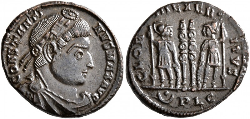 Constantine I, 307/310-337. Follis (Bronze, 17 mm, 2.54 g, 12 h), Lugdunum, 332....